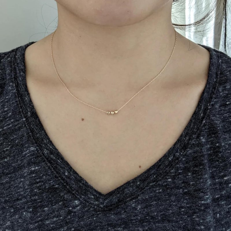 Ieftop Valentines Birthday Gifts for Women Teen Girls - Dainty 14K Gold/Silver Plated Cute Heart Handmade Disc Circle Bee Choker Adjustable Necklace for Women Teenage Girl Trendy Jewelry - Image 3